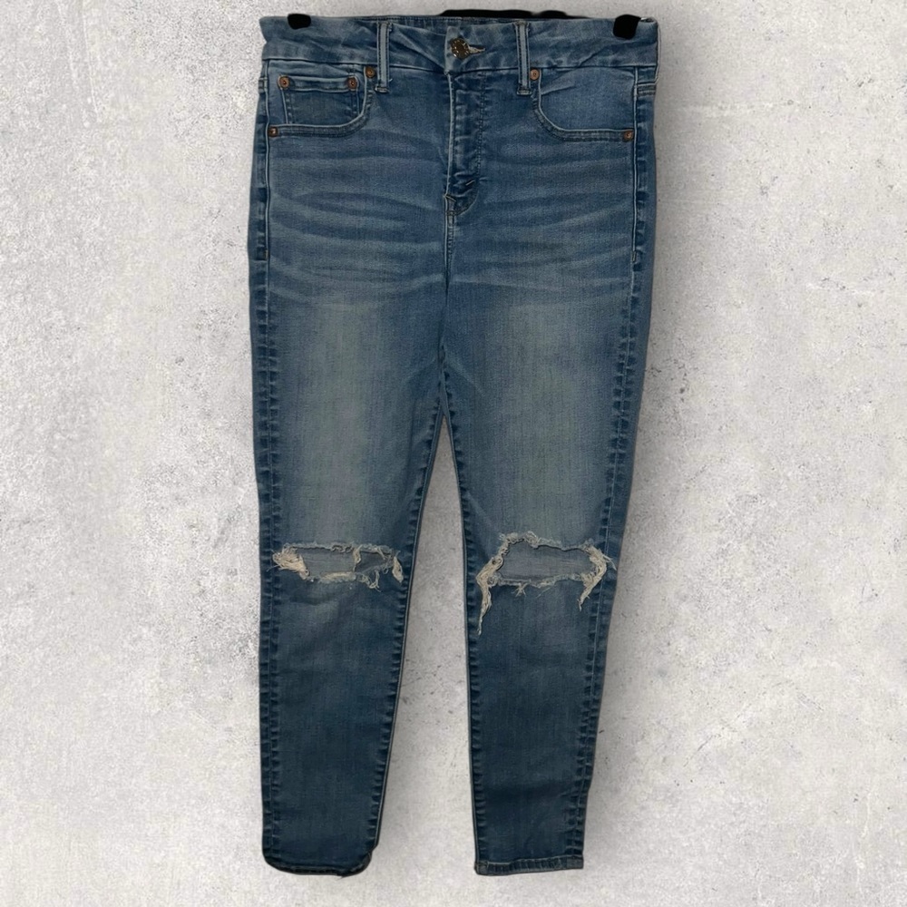 American Eagle Outfitters Dark Blue Ripped Skinny Jeans